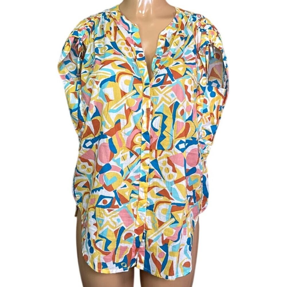 Anthropologie x Danielle Kroll Brooklynite Top Button Up Size Medium NWT